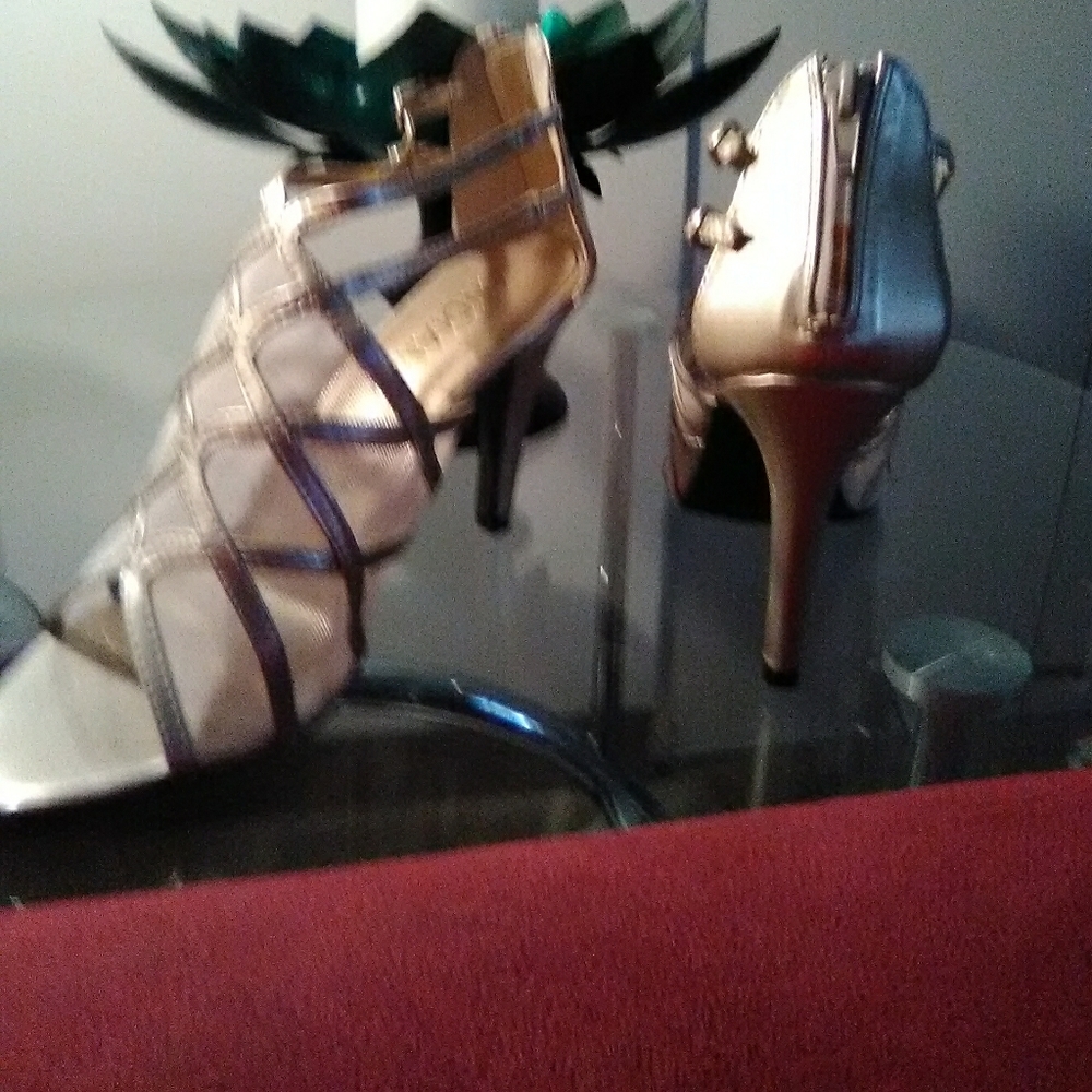 Andiamo Heels ,Gold Shoes